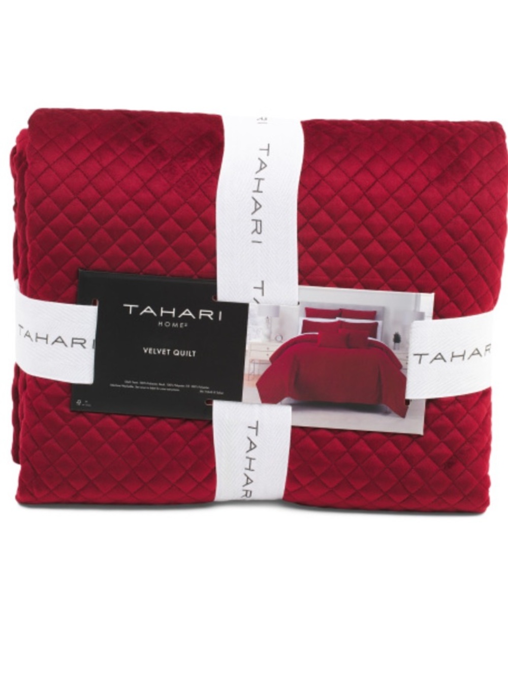 Tahari Velvet Quilt - Crimson Red
